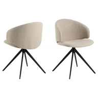 Krzesła - Obrotowe krzesło do jadalni Ella w kolorze beżowym. - miniaturka - grafika 1