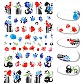 Ozdoby do paznokci - Naklejki Do Zdobienia Paznokci Wzorki Kwiatki, F-786 - miniaturka - grafika 1