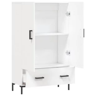Wysoka szafka, biała, 69,5x31x115 cm, materiał drewnopochodny Lumarko! - Szafki do salonu - miniaturka - grafika 4