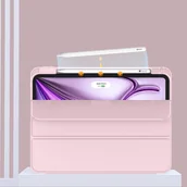 Etui do tabletów - Etui D-Pro Smart Cover Case pokrowiec obudowa z klapką z uchwytem na rysiki  iPad Pro 13 M4 7 Gen. 2024 (Różowy) - miniaturka - grafika 1