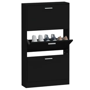 Lumarko Szafa na buty, czarna, 59x17x108 cm, materiał drewnopochodny - Szafki na buty - miniaturka - grafika 5
