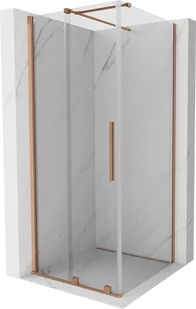 Mexen Velar kabina prysznicowa rozsuwana 120x120 cm, transparent, miedź szczotkowana - 871-120-120-01-65 - Kabiny prysznicowe - miniaturka - grafika 1