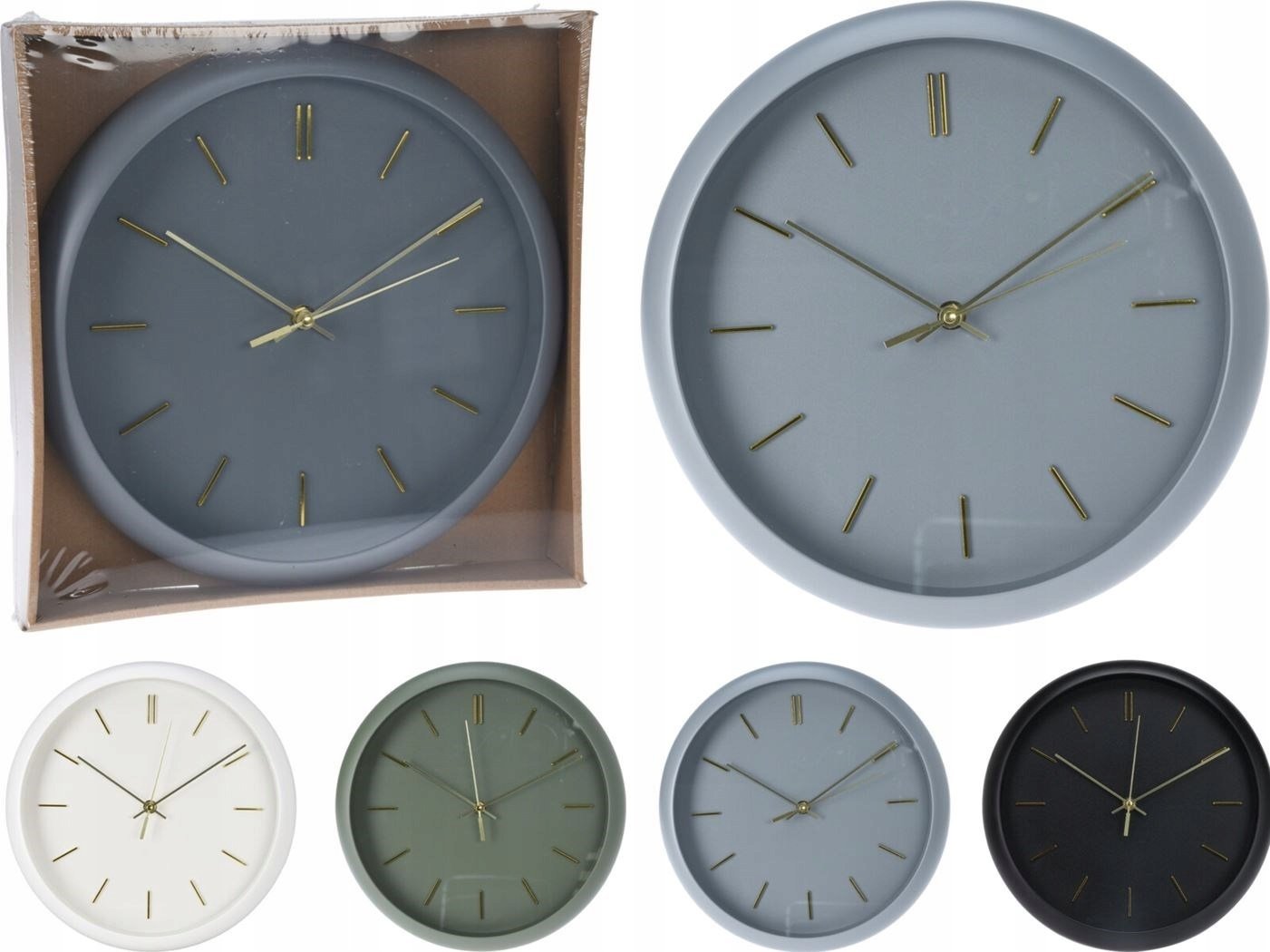Koopman Zegar ścienny okrągły nowoczesny bez cyfr różne kolory 30cm 1szt