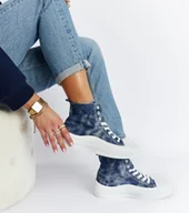 Trampki damskie - Granatowe trampki na platformie Vicente-37 - miniaturka - grafika 1