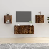 Szafki RTV - Lumarko Wiszące szafki TV, 2 szt., przydymiony dąb, 40x34,5x40 cm - miniaturka - grafika 1