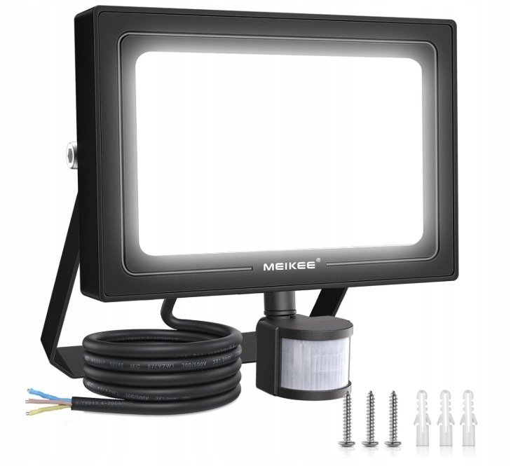 MEIKEE 80W LED reflektor z czujnikiem ruchu na zewnątrz 7520 LM OPIS