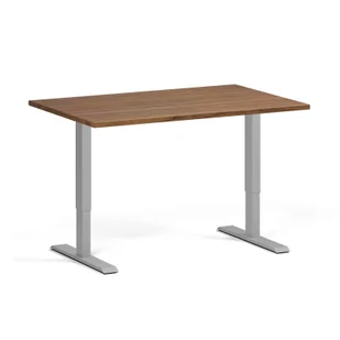 Stół z regulacją wysokości, 1 silnik, 745 - 1235 mm, blat 1200 x 800 mm, podstawa szara, orzech - Stoły i stoliki do biura - miniaturka - grafika 1