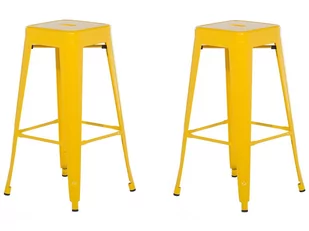 Beliani Zestaw 2 hokerów barowych czerwone wysokość 76 cm CABRILLO - Taborety i hokery - miniaturka - grafika 1