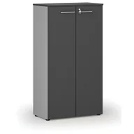 Szafy biurowe - Szafa biurowa z drzwiami PRIMO GRAY, 1434 x 800 x 420 mm, szary/grafit - miniaturka - grafika 1