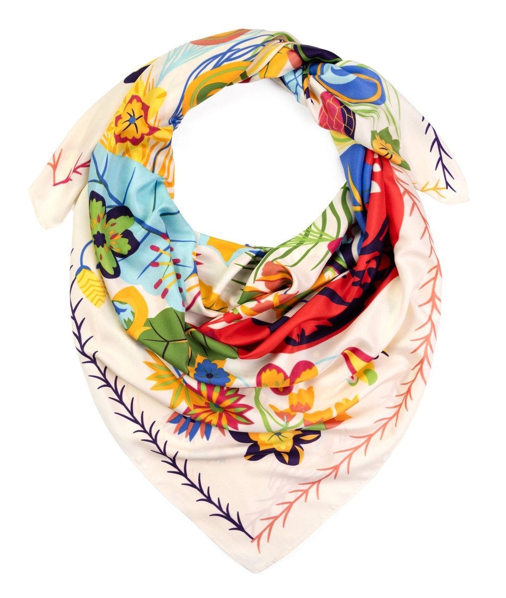 Chusta Damska Wiosenna Apaszka Pod Szyję Na Głowę Duża We Wzory Elegancka