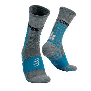 COMPRESSPORT Skarpetki do biegania ULTRA TRAIL SOCKS szaro-niebieskie - Skarpetki sportowe męskie - miniaturka - grafika 1