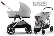 Wózki dziecięce - Cybex GAZELLE S 2w1 Lava Grey (Silver Frame) - miniaturka - grafika 1