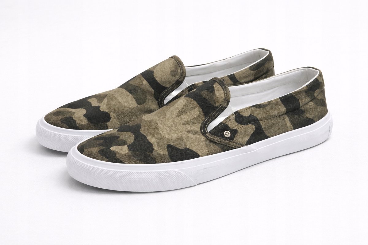 ETHLETIC MĘSKIE TRAMPKI SLIP ON WZÓR MORO Z TKANINY 44 6DA