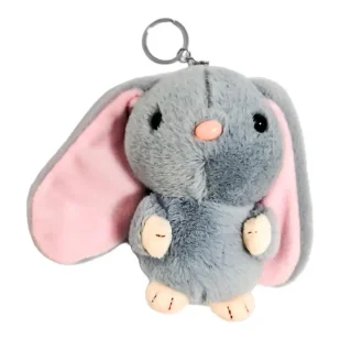 Brelok pluszowy szary królik - MCD - Breloczki dla dzieci - miniaturka - grafika 1