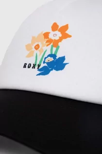 Czapki damskie - Roxy czapka z daszkiem kolor biały wzorzysta - grafika 1