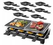 Raclette - Grill Stołowy Aigostar Raclette 8-Patelni 1500W Płyta Kamień - miniaturka - grafika 1