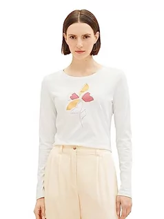 Koszulki i topy damskie - TOM TAILOR Damska koszulka z długim rękawem, 10315 - Whisper White, L - grafika 1