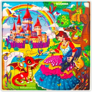 Drewniane puzzle dla dzieci motyw księżniczki zwierzęta 28 elementów 3+ - Puzzle - miniaturka - grafika 1