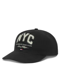 Tommy Hilfiger Czapka z daszkiem Flag Seasonal 5 Panel AM0AM13562 Czarny - Czapki męskie - miniaturka - grafika 1