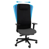 Fotele i krzesła biurowe - Ergonomiczny Fotel Biurowy Grospol Mike 2 Smart Move R11 Black Tkanina Note N14 Grafitowy - miniaturka - grafika 1