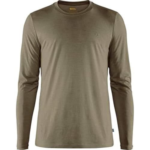 Fjällräven Abisko Wool Ls M podkoszulek męski zielony Oliwkowo-zielony jasny XS