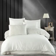 Pościel - Pościel 160x200 satynowa 100% BAWEŁNA ozdobiona klasyczną gipiurą kremowy - miniaturka - grafika 1