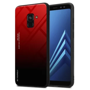 Pokrowiec Do Samsung Galaxy A8 2018 Etui w CZERWONO - CZARNY TPU Obudowa Case Cover Plecki Ochronny Cadorabo - Etui i futerały do telefonów - miniaturka - grafika 1