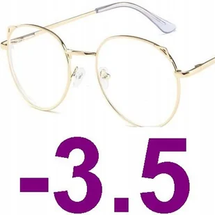 Okulary metal korekcyjne minusy kocie uszy -3.5 - Okulary korekcyjne, oprawki, szkła - miniaturka - grafika 1