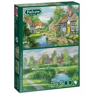 Puzzle - Falcon Puzzle 2x500 Domy nad rzeką G3 - miniaturka - grafika 1