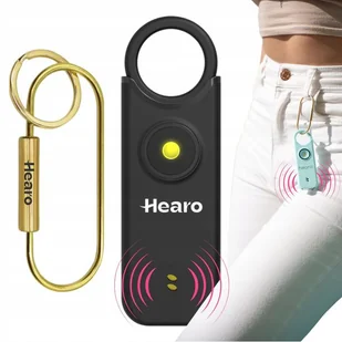 Alarm Osobisty 2w1 HEARO Dla Kobiet Dzieci Seniorów + Złoty Brelok (Czarny) - Breloczki dla dzieci - miniaturka - grafika 1