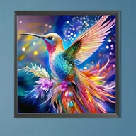 Zabawki kreatywne - Koliber Piękny Kolorowy Ptak Haft Diamentowa Mozaika Diamond Rękodzieło - miniaturka - grafika 1