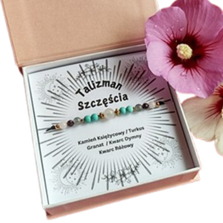 TALIZMAN SZCZĘŚCIA Bransoletka Damska Kamienie Turkus Granat Kwarc/GiovanniDivine