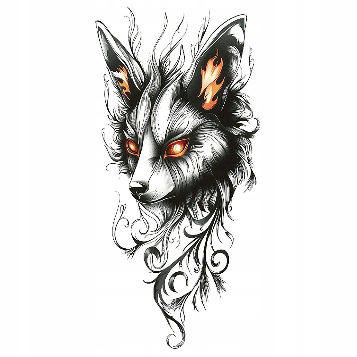 TATUAŻ GŁOWA LISA OGNISTEGO ZMYWALNY TYMCZASOWY WODNY