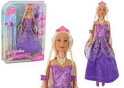 Lalki dla dziewczynek - Lalka Księżniczka Purpurowa Sukienka Zestaw Doczepianych Warkoczyków - miniaturka - grafika 1