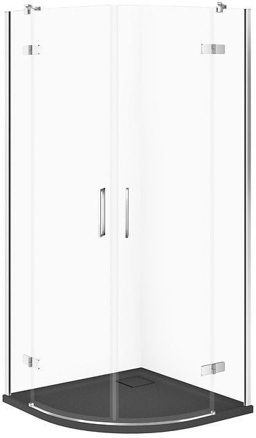 Cersanit SET C614 KABINA CITY PÓŁOKR CHROM 80X80X195+TAKO SLIM SZARY MAT WIR