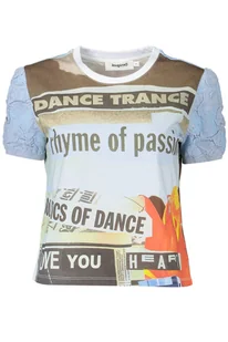 DESIGUAL JASNONIEBIESKI DAMSKI T-SHIRT Z KRÓTKIM RĘKAWEM - Portfele - miniaturka - grafika 1