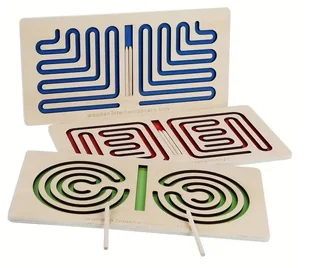 Trening Prawej i Lewej Półkuli Mózgu 3 tablice drewniane do treningu motoryki - Zabawki interaktywne dla dzieci - miniaturka - grafika 1