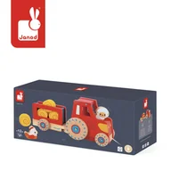 Zabawki zręcznościowe - Janod, Drewniany Traktor Do Ciągnięcia, Farma - miniaturka - grafika 1