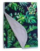 Koce i narzuty dla dzieci - Kocyk bambusowy Baby Matex Bamboo czarny w liście 75x100 BabyMatex - miniaturka - grafika 1