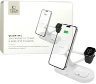 Ładowarki do telefonów - Tech-Protect Ładowarka indukcyjna Qi15W A41 3w1 Magnetic Stand and Wireless Charger do MagSafe, Qi, biała - miniaturka - grafika 1