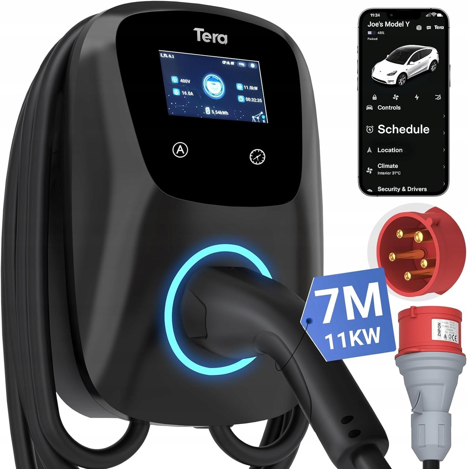 Akyga Tera Smart EV ładowarka typu 2 Wallbox so samochodów elektrycznych 11kW 16A