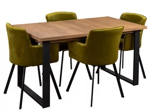 Stół LOFT z krzesłami do salonu Y051 - Stoły z krzesłami - miniaturka - grafika 1