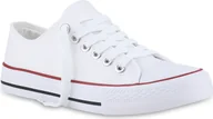 Trampki damskie - VAN HILL Damskie Trampki Niskie Sznurowane Wygodne Materiałowe Buty Casualowe 841314, Kolor: Biało Czerwony, Rozmiar: 43 - miniaturka - grafika 1