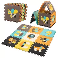 Maty piankowe - Mata edukacyjna piankowa puzzle zwierzątka kolorowa 85x85x1cm 9 elementów  kolorowa folia - miniaturka - grafika 1