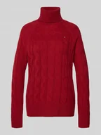 Swetry damskie - Golf o kroju relaxed fit z czystej wełny - miniaturka - grafika 1