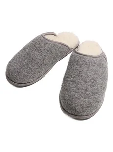 Kaiser Naturfellprodukte H&L Wełniane klapki "Cosy Filz" w kolorze szarym - Kapcie damskie - miniaturka - grafika 1