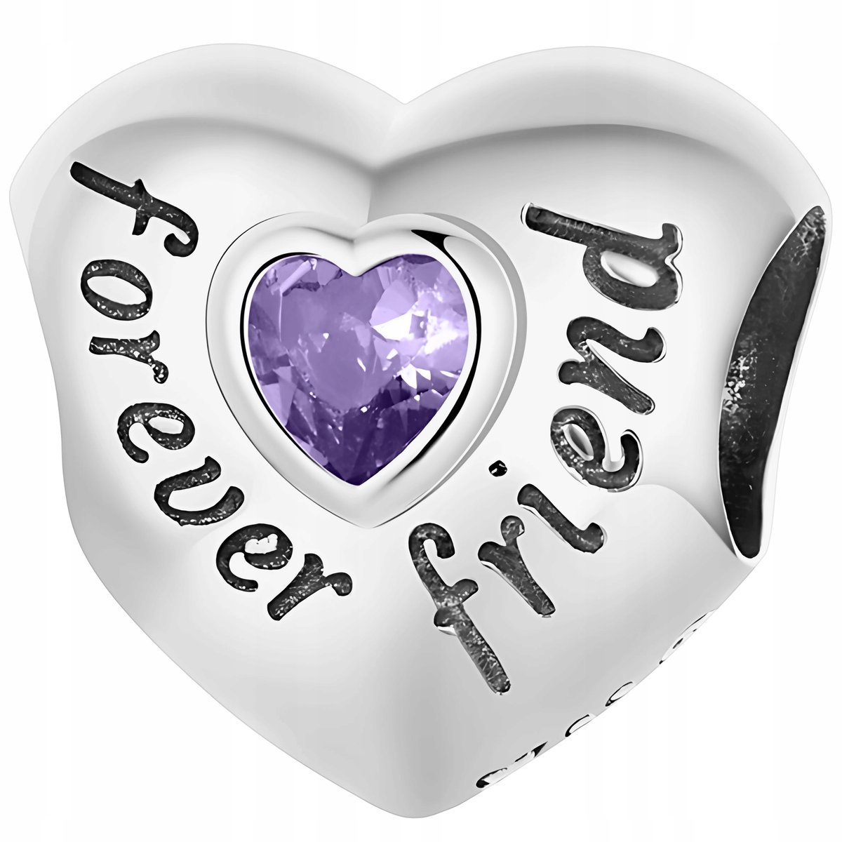 CHARMS Srebrny Serce z Grawerem Serduszko Forever Friend Love SREBRO 925