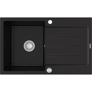 Mexen Bruno zlewozmywak granitowy 1-komorowy z ociekaczem 900 x 500 mm, czarny - 6513791010-77 - Zlewozmywaki - miniaturka - grafika 1