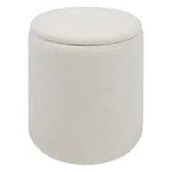 Pufy i podnóżki - Pufa Keydi z pojemnikiem biała - miniaturka - grafika 1