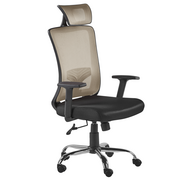Fotele i krzesła biurowe - Shumee Krzesło biurowe  Krzesło biurowe regulowane beżowoszaro-czarne NOBLE 292285 - miniaturka - grafika 1